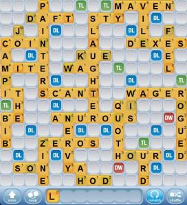 Words with Friends sample game