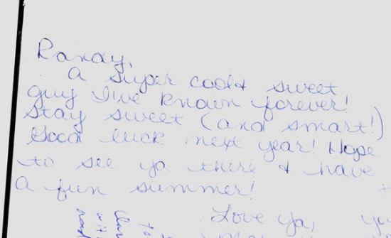 Yearbook signature, Class of Long Ago.