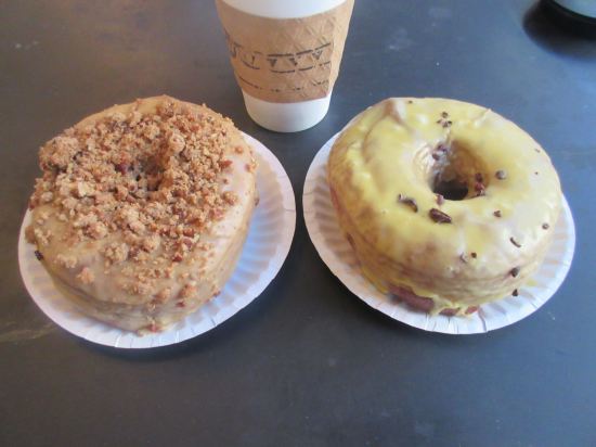 Cafe au Lait and Passion Fruit donuts!