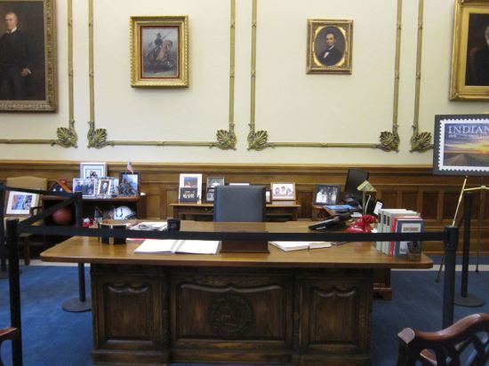 Indiana governor's desk!