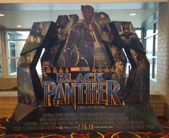 2018 Black Panther movie theater standee.