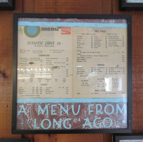 menu from long ago!