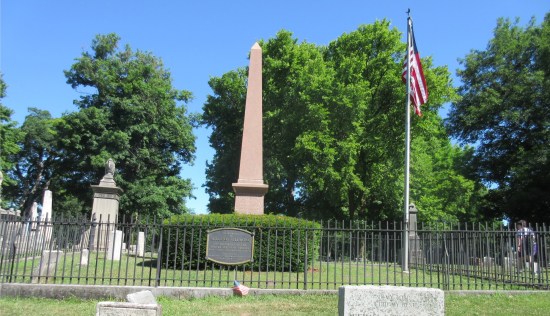 Fillmore family plot with a tall obelisk in the middle.