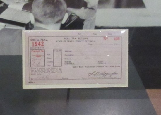 Texas poll tax receipt!