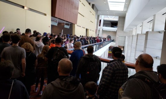 Exhibit Hall Line Saturday!