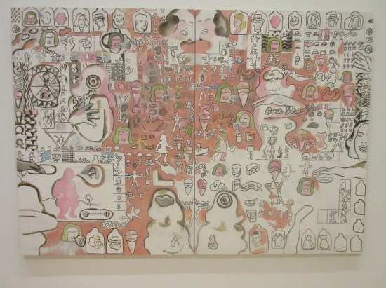 Bare Shouldered Beauty and the Pink Creature!