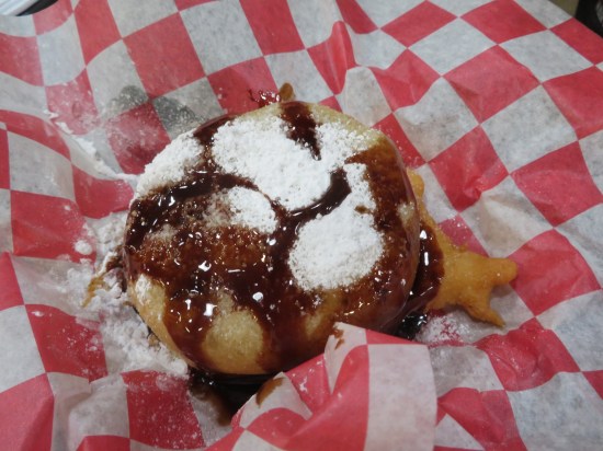 deep-fried chocolate chip cookie ice cream sandwich!
