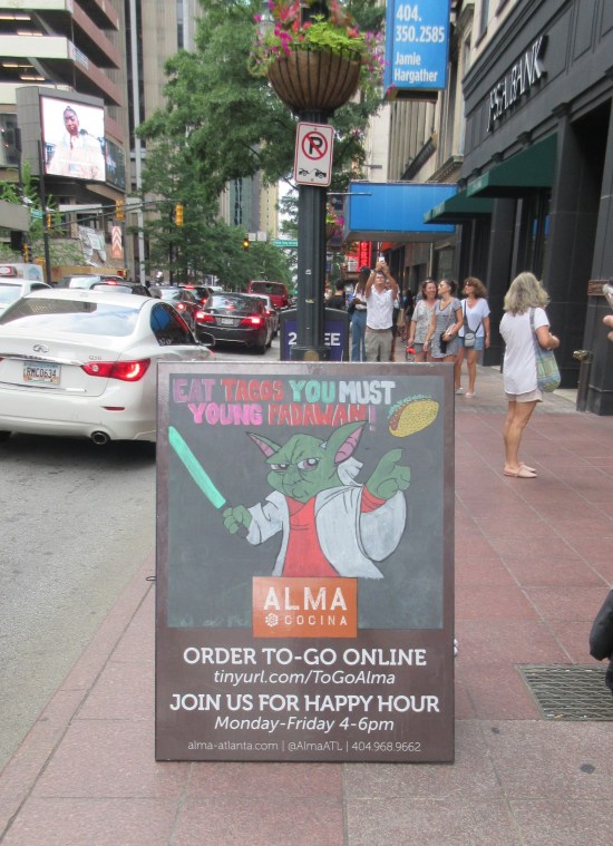 Yoda sandwich board!