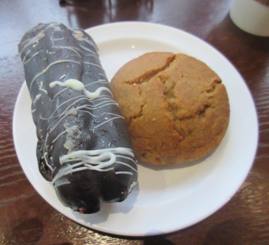 chocolate eclair and sweet potato biscuit!