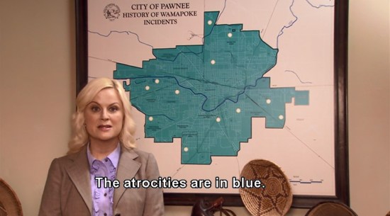 The Atrocities Are In Blue.