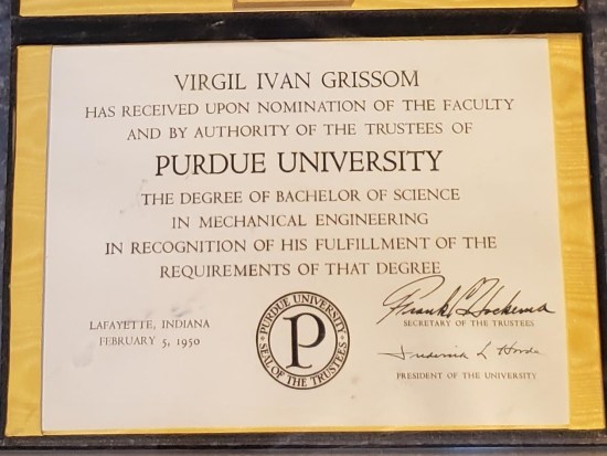Purdue diploma.