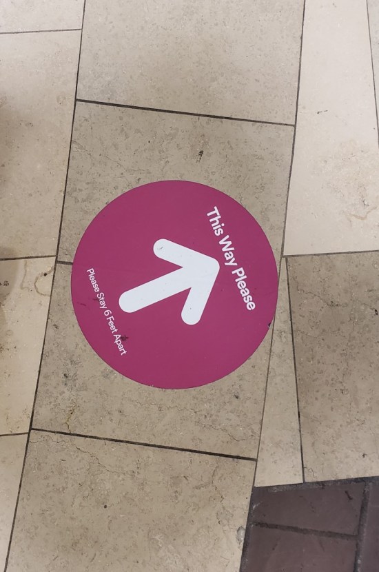 Mall social distancing floor decal.