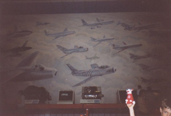 Old aircraft mural.