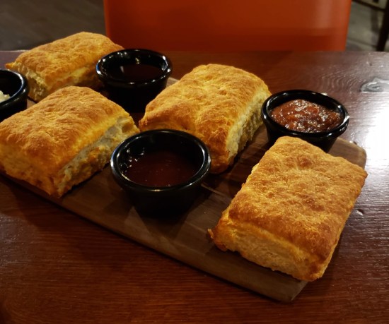 Giant homemade biscuits.