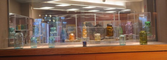 glasses and jars.