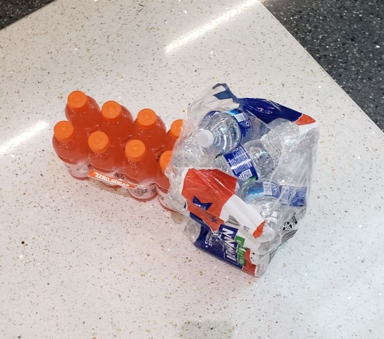 water and Gatorade Zero!