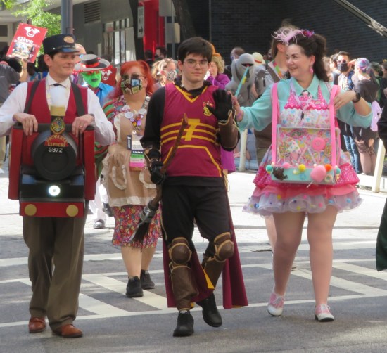 Hogwarts Express, Quidditch Harry, and Honeydukes cosplay!