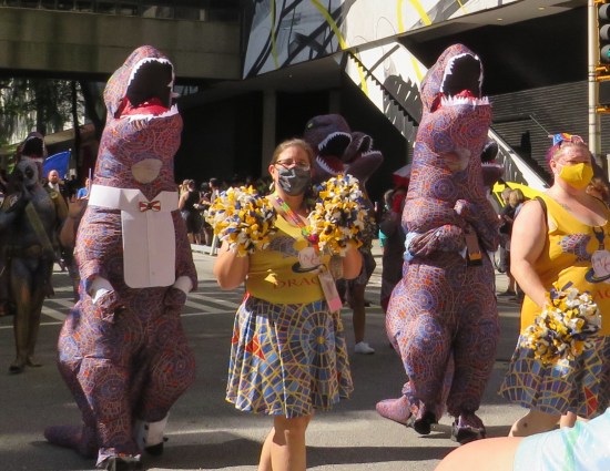 Marriott Carpet T-Rexes and cheerleader cosplay!
