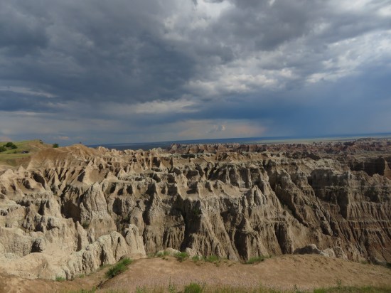 Badlands in a storm.