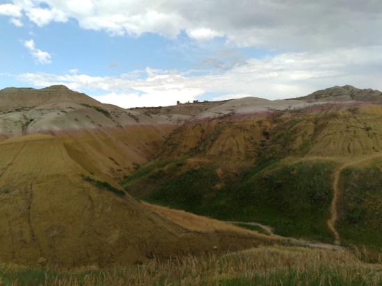 Badlands green and yellow hills!
