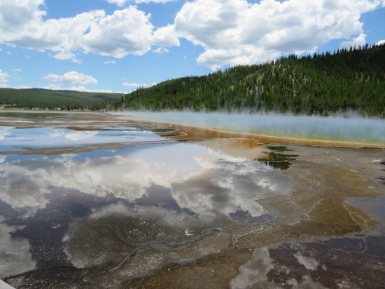 Grand Prismatic Springs cloud reflections!