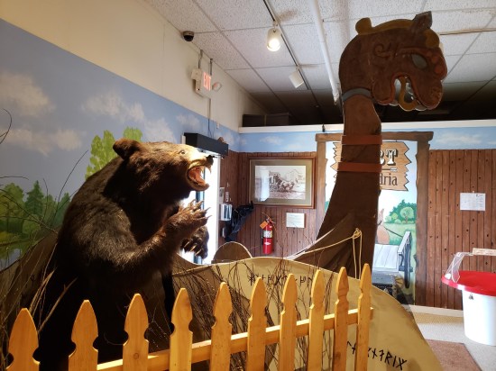 bear and tiny Viking ship!