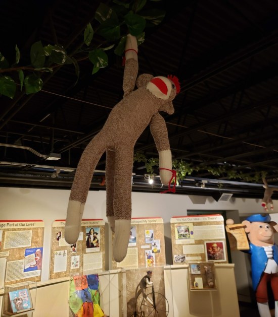 dangling sock monkey!
