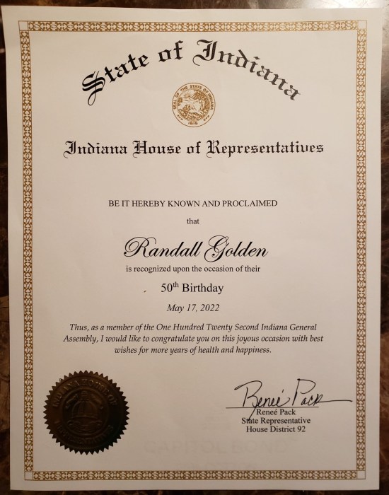 Certificate of 50th Authenticity!