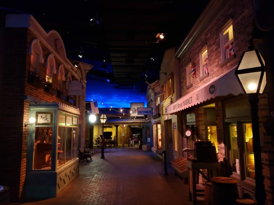 old-timey town at night!