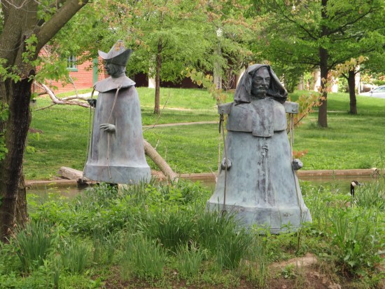 witch and wizard statues!