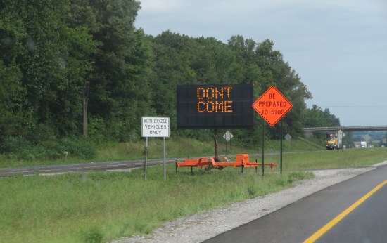 DON'T COME sign, Bonnaroo canceled.