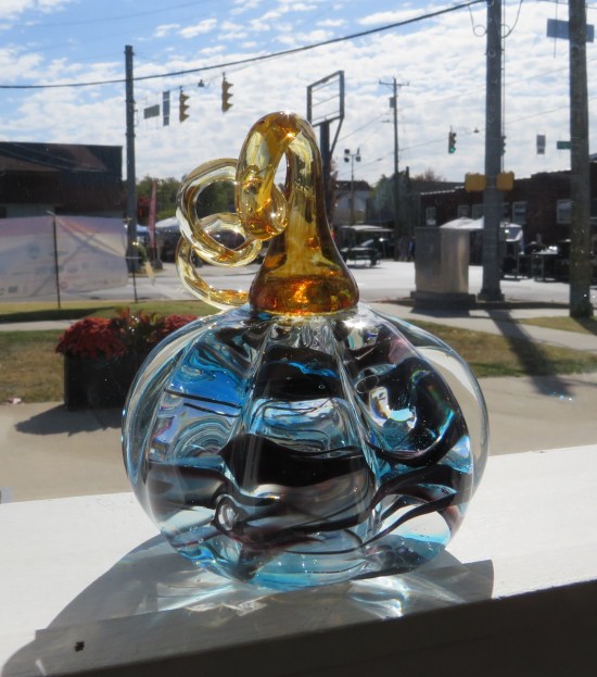 glass pumpkin in sunshine!