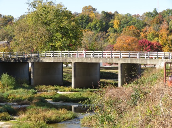 Indian Creek fall colors, in Corydon, Indiana.