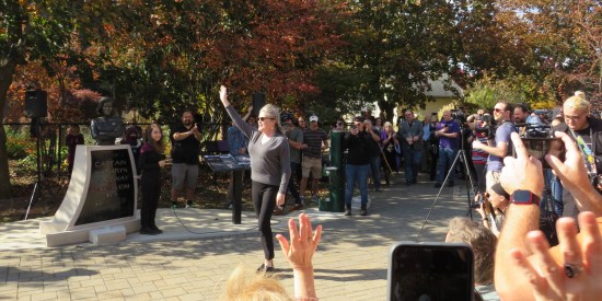 Kate Mulgrew greets the crowd.