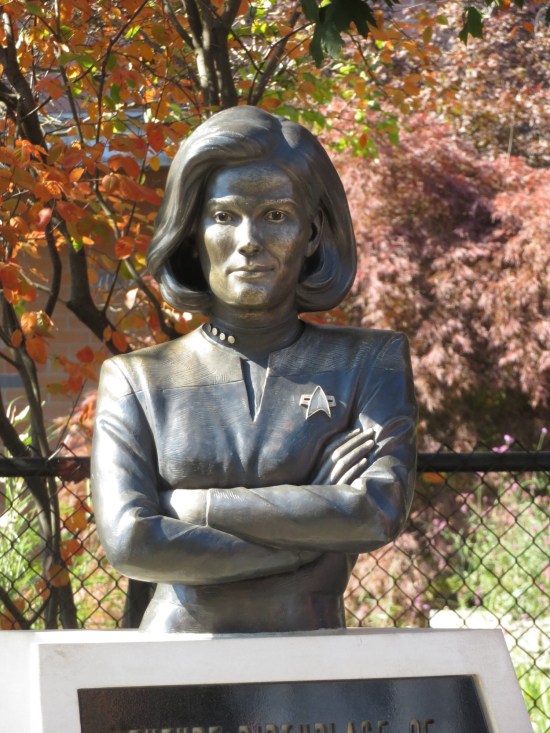 Captain Janeway statue closeup.