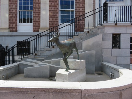 Deer and Bear Fountain deer sculpture