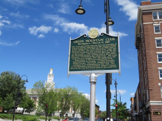 Green Mountain Club historical marker.