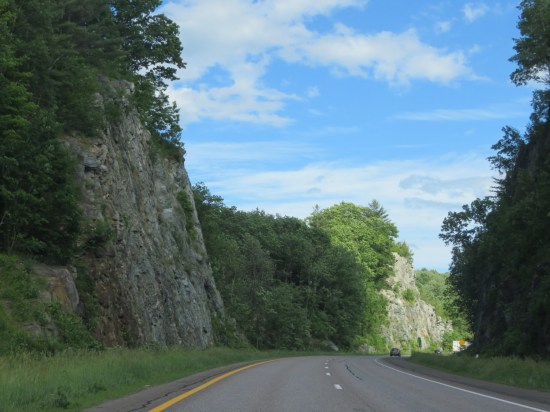 Rock face sidled up next to I-89.