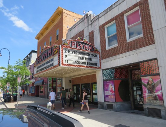 Old-fashioned theater marquee in Burlington.