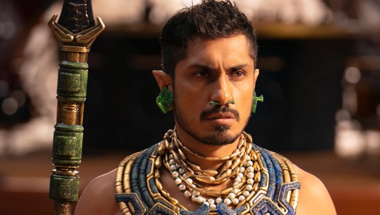 Tenoch Heuerta as aggro Talokan leader Namor in "Black Panther: Wakanda Forever".