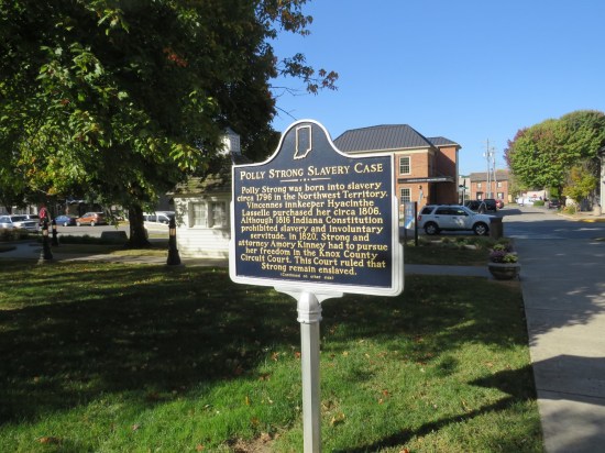 Historical marker about the Polly Strong slavery case.
