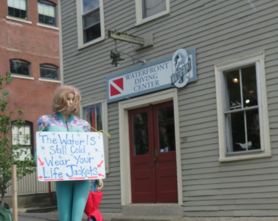 Waterfront Diving Center mannequin in Burlington.