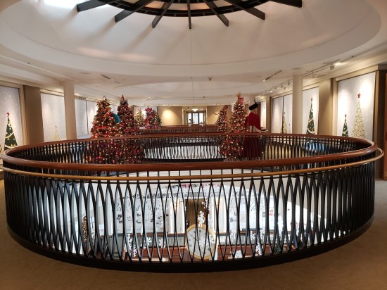 Christmas trees on the fourth floor.