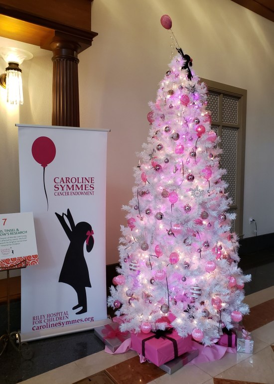 Caroline Symmes Endowment pink and white Christmas tree!