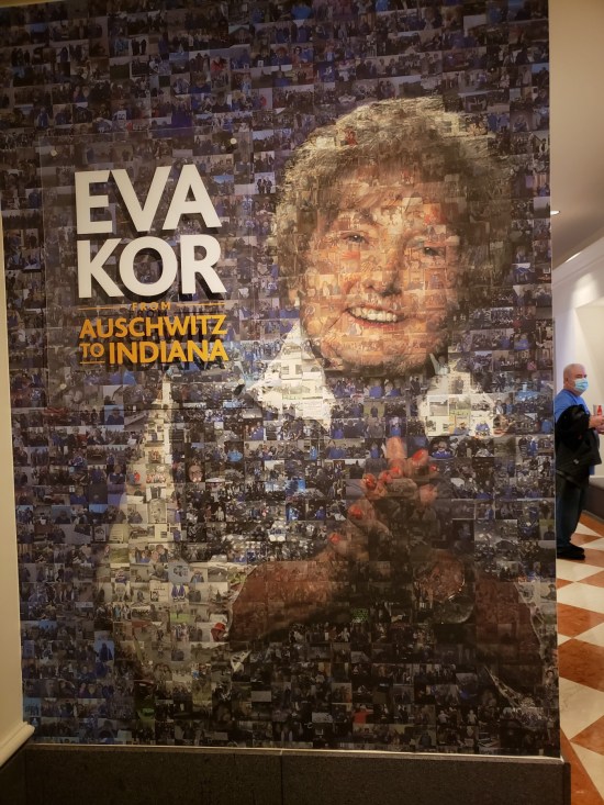 Eva Kor exhibit wall art.