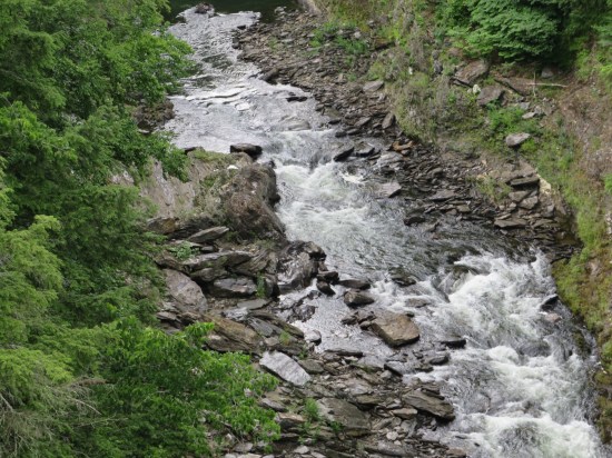 Same gorge, zoomed in to rocks and light rapids.