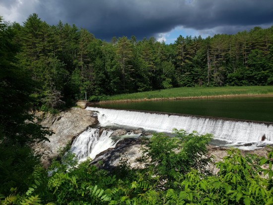 Quechee Gorge Dam, which is by a pond, and it was about to rain, so the lighting is weird.