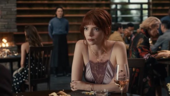 Anya Taylor-Joy as an angry dinner date, just glaring across the table.
