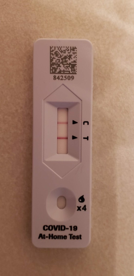 My positive COVID Test. Ugh.