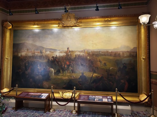 GIANT painting of a Civil War battle scene.